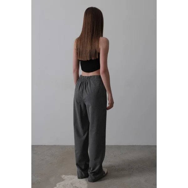 Beli Yarım Lastikli Palazzo Pantolon - Antrasit