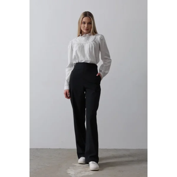 Beli Yarım Lastikli Palazzo Pantolon - Lacivert