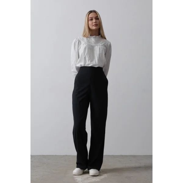 Beli Yarım Lastikli Palazzo Pantolon - Lacivert