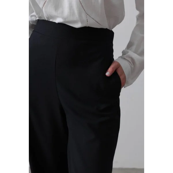 Beli Yarım Lastikli Palazzo Pantolon - Lacivert