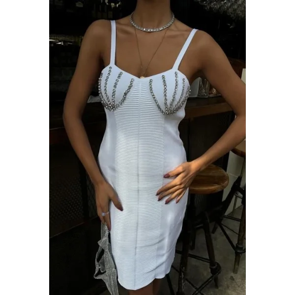 Belina Taş Detaylıı Mini Elbise 2804