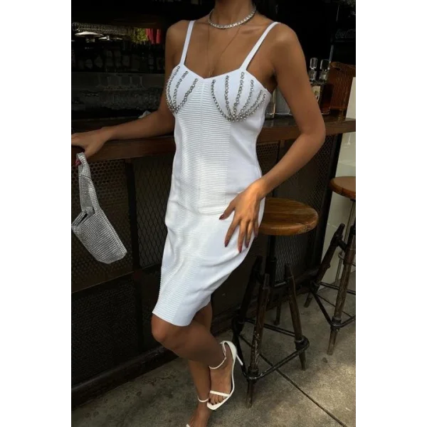 Belina Taş Detaylıı Mini Elbise 2804