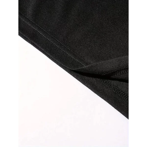 Benzersiz Sırt Baskılı Erkek Sokak Stili Bol Tişört - Nefes Alabilir Polyester, Makinede Yıkanabilir - Siyah