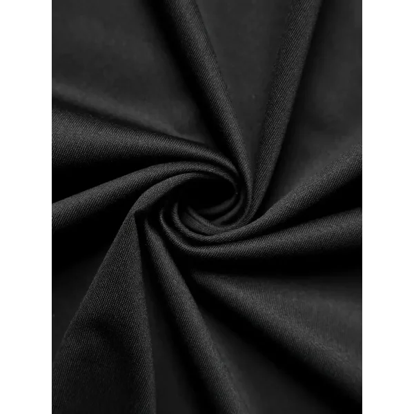 Benzersiz Sırt Baskılı Erkek Sokak Stili Bol Tişört - Nefes Alabilir Polyester, Makinede Yıkanabilir - Siyah