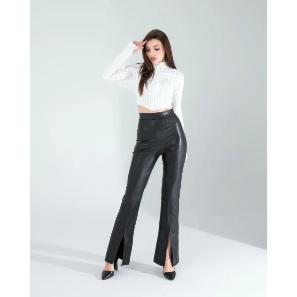 Beyaz Fitilli Parmak Geçmeli Crop