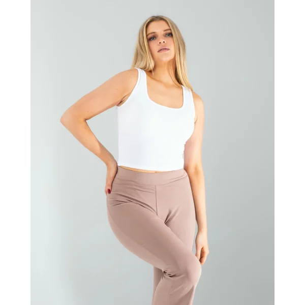 Beyaz Kare Yaka Basic Bluz