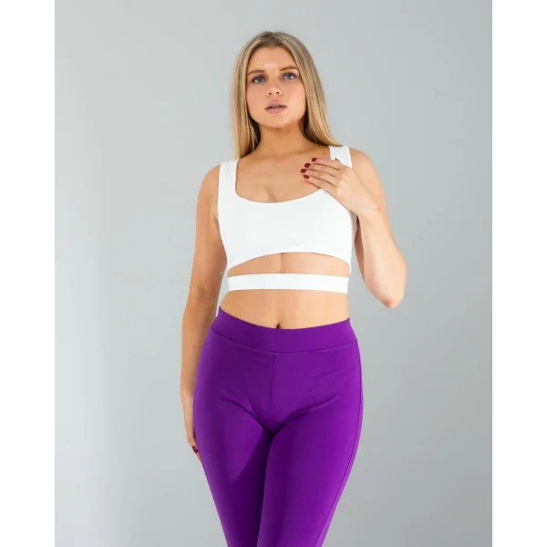 Beyaz Önü Kurdeleli Askılı Dalgıç Crop