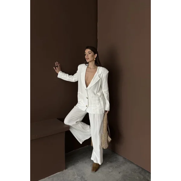 Beyaz Oversize Müslin Takım