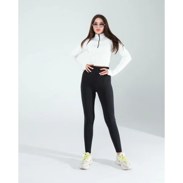 Beyaz Renkli Parmak Geçmeli Spor Body