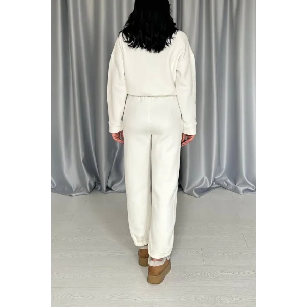 Beyaz Üç İplik Eşofman Takım