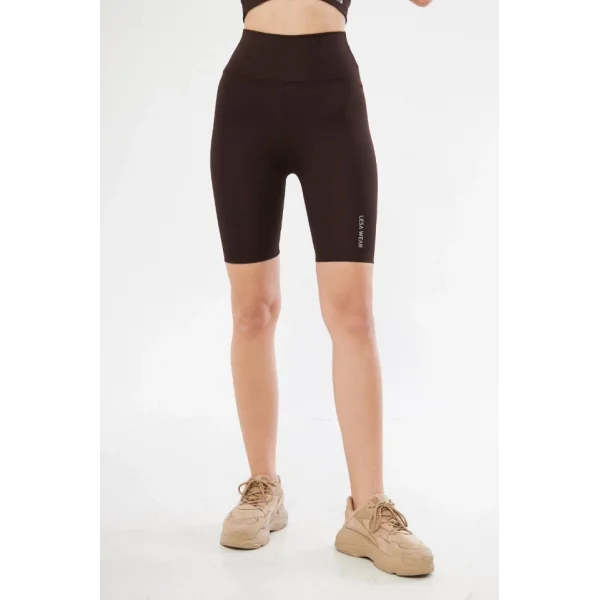 Biker porcu Şort  Kahve