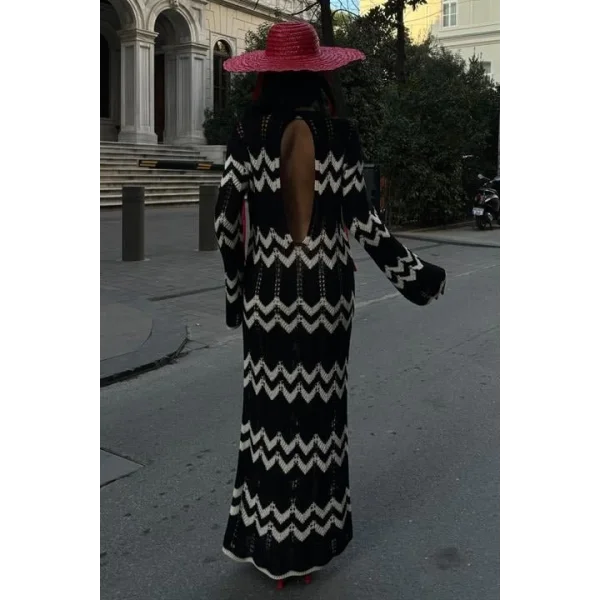 Birit Detaylı Ajurlu Elbise 2839