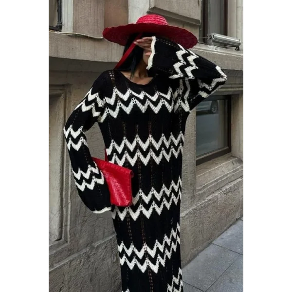 Birit Detaylı Ajurlu Elbise 2839