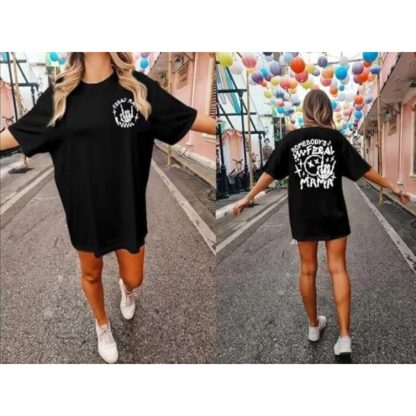 Bisiklet Yaka Baskılı Tshirt  iyah