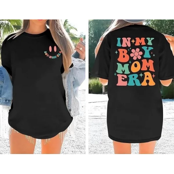 Bisiklet Yaka Kısa Kol Baskılı Tshirt  iyah