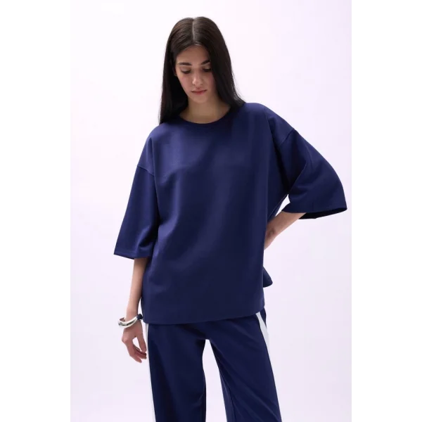 Bisiklet Yaka Oversize Thirt