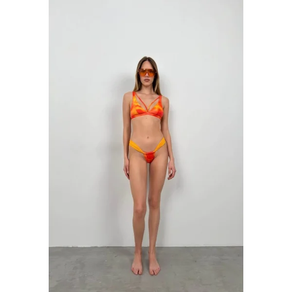 Biye Detay Büzgülü Bikini Takım