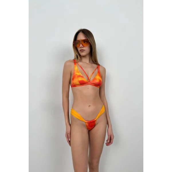 Biye Detay Büzgülü Bikini Takım