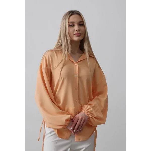 Biye Detaylı Ayrobin Gömlek - Somon
