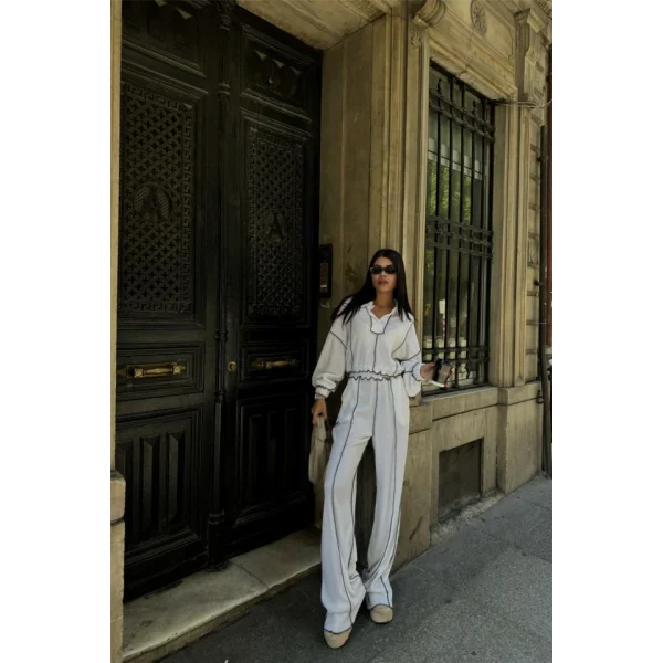 BİYEİ BUZ PANTOON TAKI ŞÖNİ KUAŞ  Beyaz