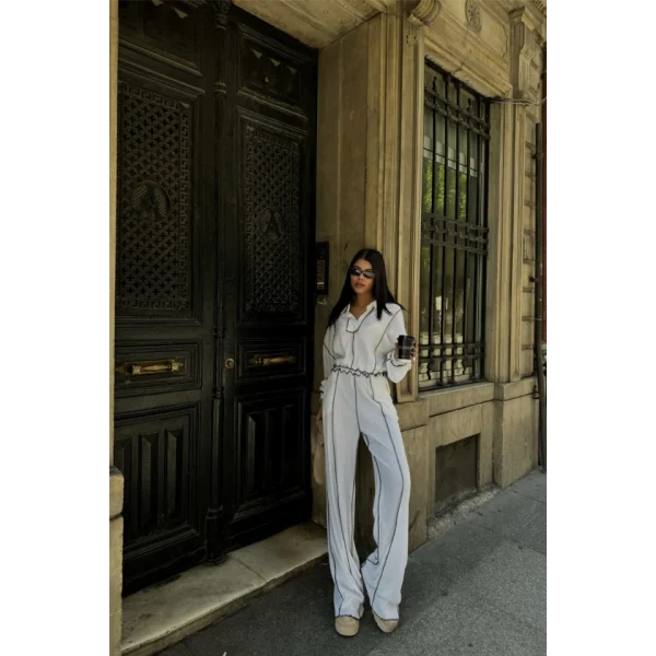 BİYEİ BUZ PANTOON TAKI ŞÖNİ KUAŞ  Beyaz