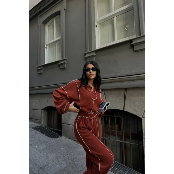 BİYEİ BUZ PANTOON TAKI ŞÖNİ KUAŞ  Kiremit