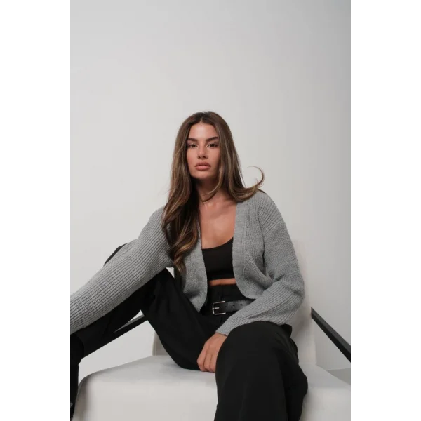 Biyeli Crop Triko Hırka