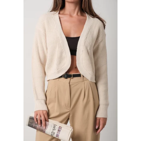 Biyeli Crop Triko Hırka