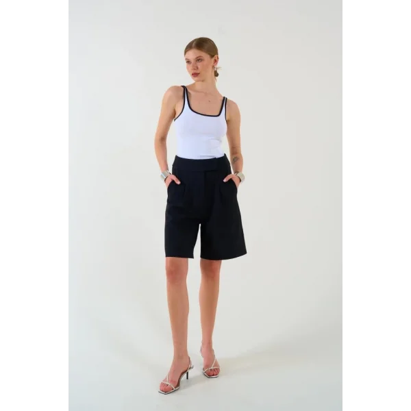 Biyesi Renkli Atlet - Beyaz-Siyah