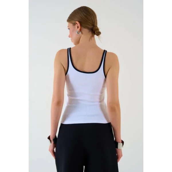 Biyesi Renkli Atlet - Beyaz-Siyah