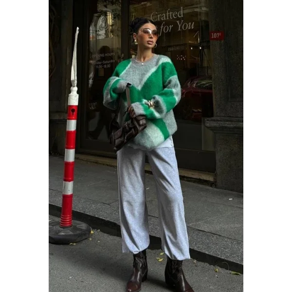 Blok Desen Neon Triko Kazak 1345