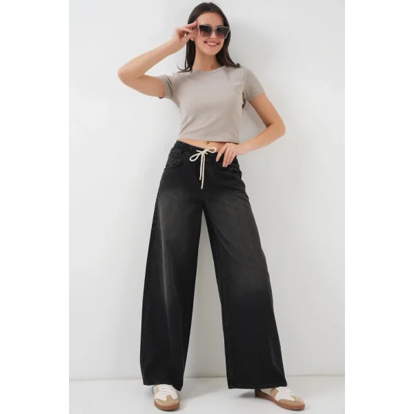 Bol Paça Kot Pantolon 6705  Siyah