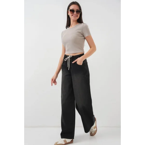 Bol Paça Kot Pantolon 6705  Siyah