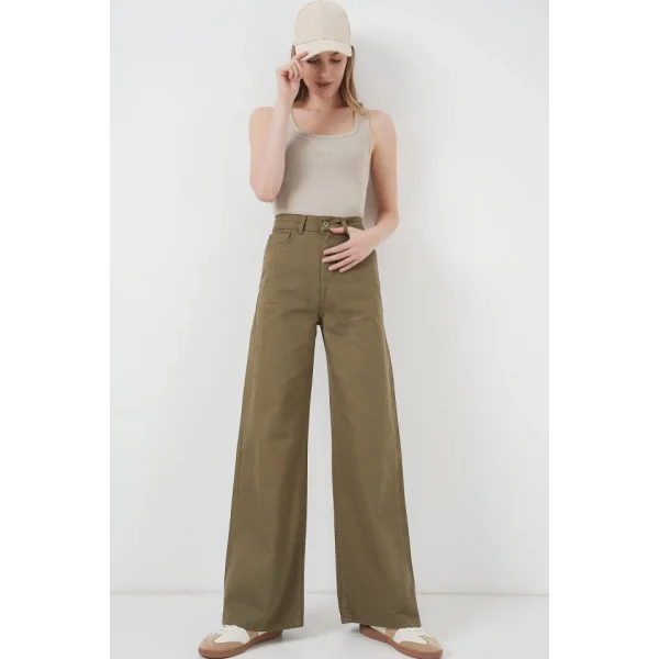 Bol Paça Yüksek Bel Palazzo Pantolon