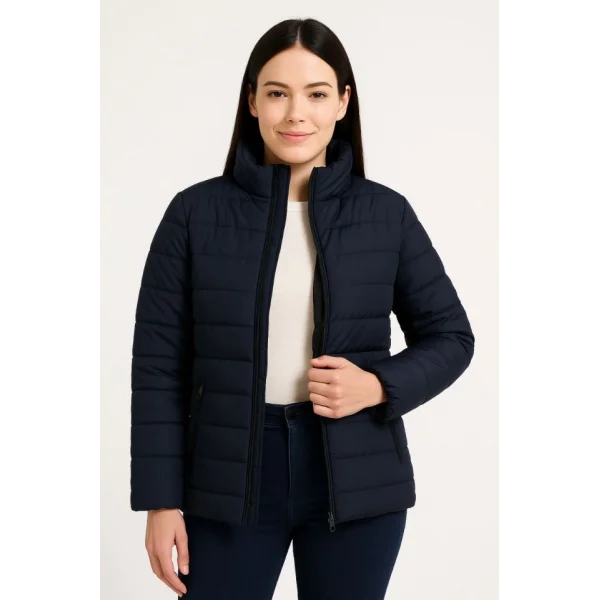 Bomber Mont Ceket – Su İtici Kumaş, Kapitone Astarlı, Fermuarlı, Kışlık - Lacivert