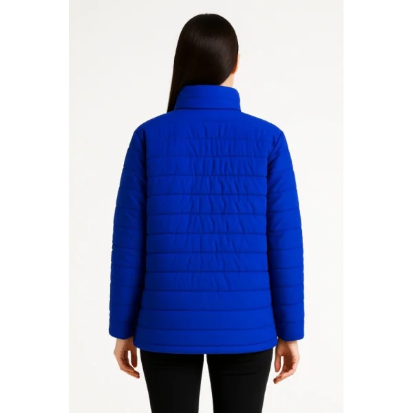 Bomber Mont Ceket – Su İtici Kumaş, Kapitone Astarlı, Fermuarlı, Kışlık - Saks Mavisi