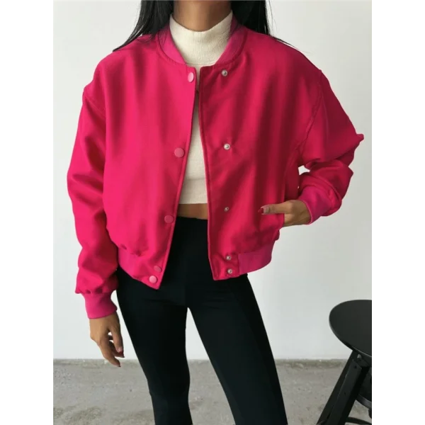 BOMBER MONT CYRUS KUMAŞ - Fuşya