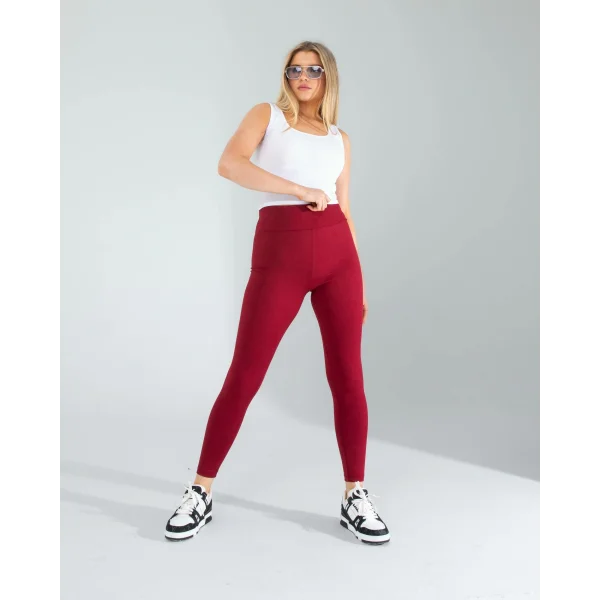 Bordo Fitilli Push Up Toparlayıcı Spor Tayt