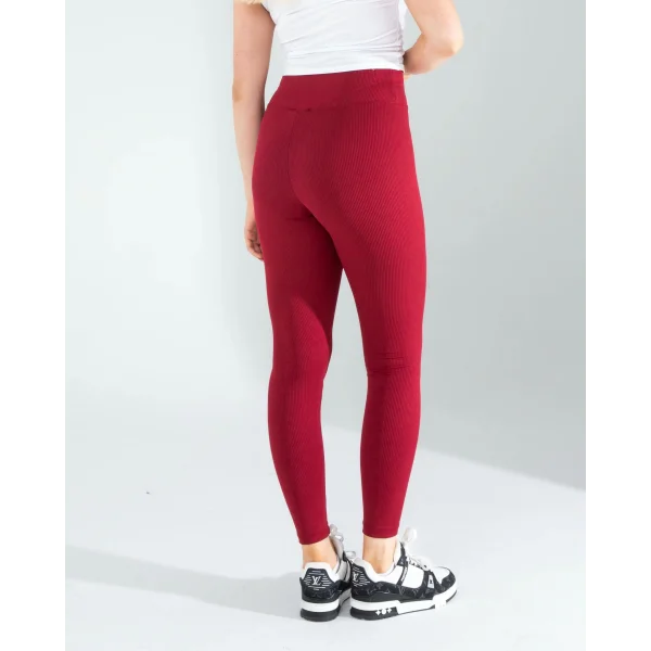 Bordo Fitilli Push Up Toparlayıcı Spor Tayt