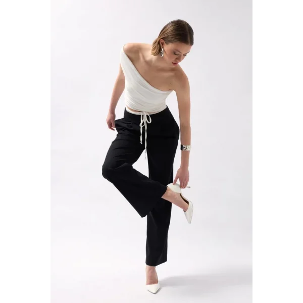 Boxer Detay Bağcıklı Pantolon