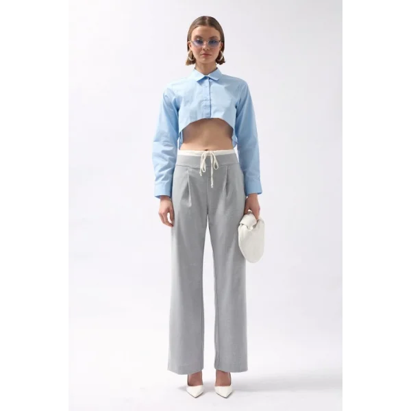 Boxer Detay Bağcıklı Pantolon