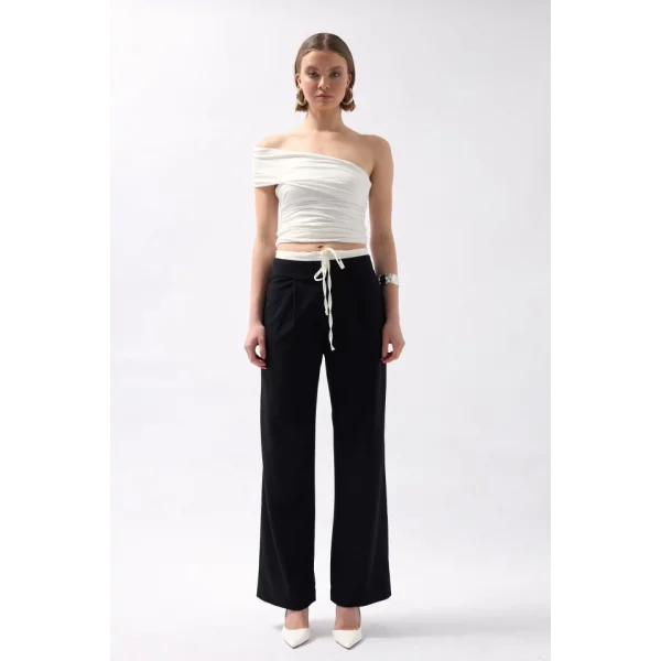 Boxer Detay Bağcıklı Pantolon