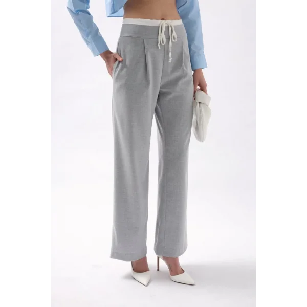 Boxer Detay Bağcıklı Pantolon