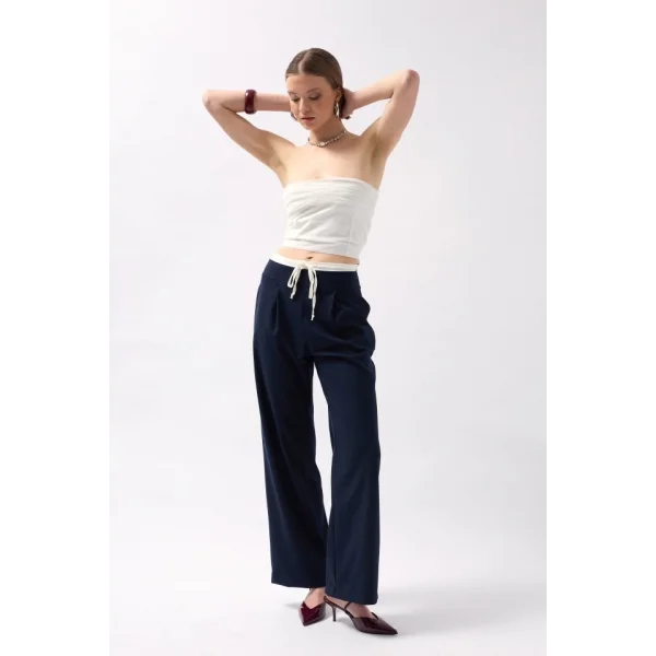 Boxer Detay Bağcıklı Pantolon