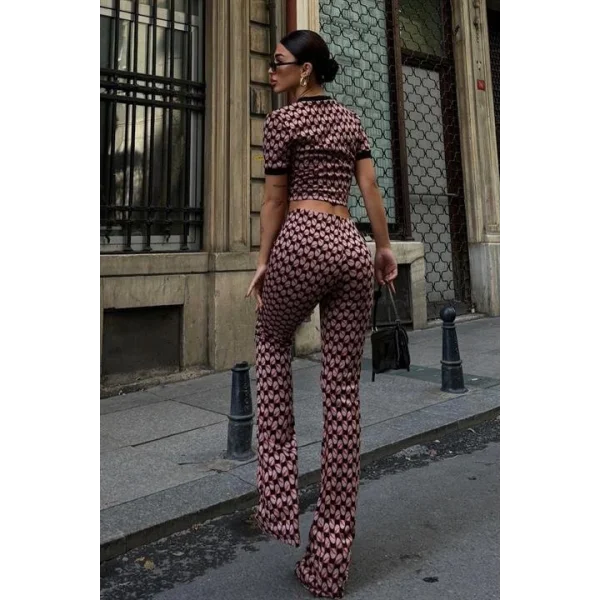 Brenda Desenli Crop Takım 9019-08