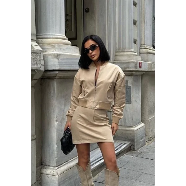 Brooke Ribanalı Mini Etek Takım 9941