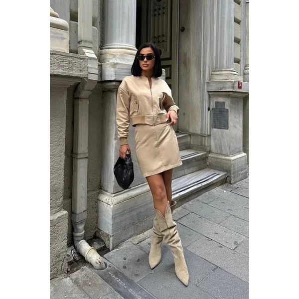 Brooke Ribanalı Mini Etek Takım 9941