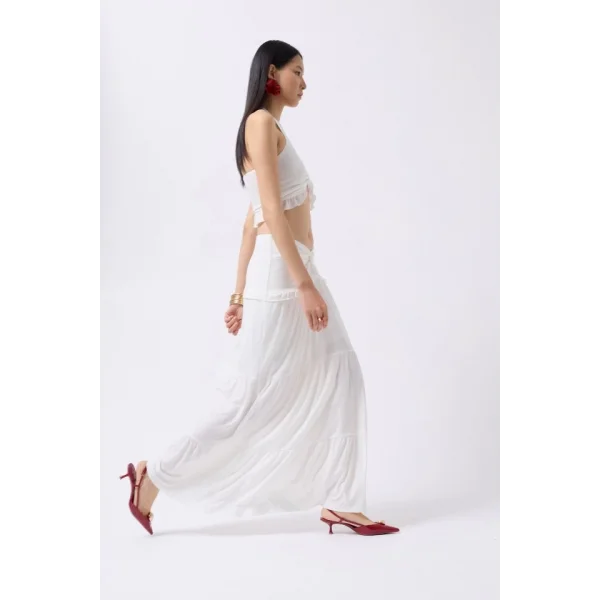 Büzgü Detay Asimetrik Bel Etek