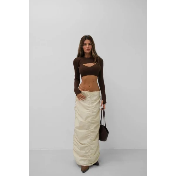 Büzgü Detay Maxi Etek