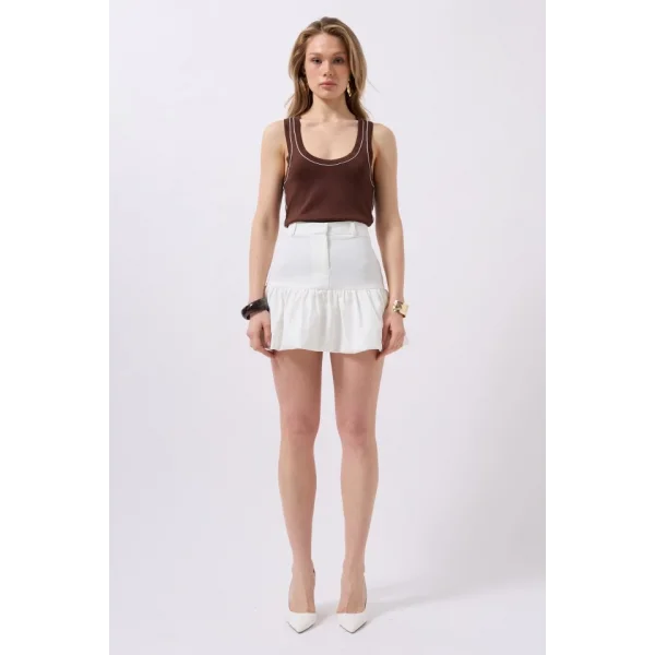 Büzgü Detay Mini Etek